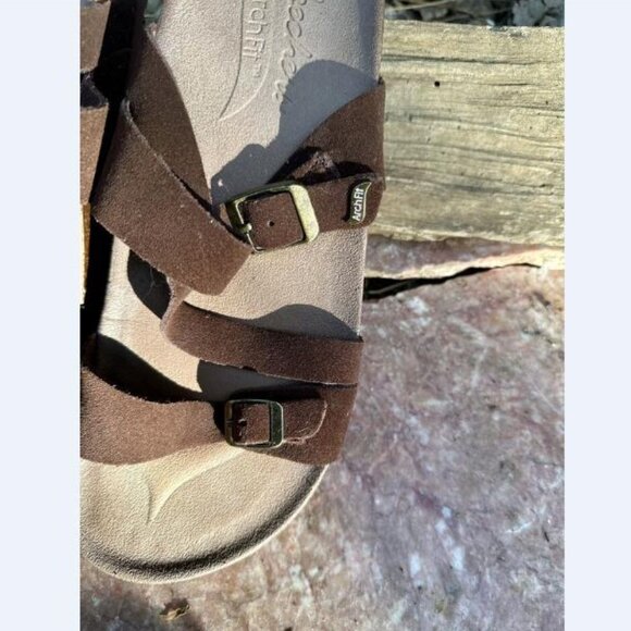 Skechers Women's Arch Fit Comfort Strap Sandals Brown Leather Sz 10 NEW!! - Picture 2 of 9